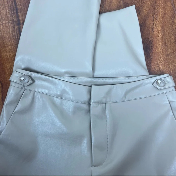 LBLC THE LABEL / REVOLVE FAUX LEATHER HIGH WAISTED TROUSERS SIZE S Tan - Picture 4 of 6